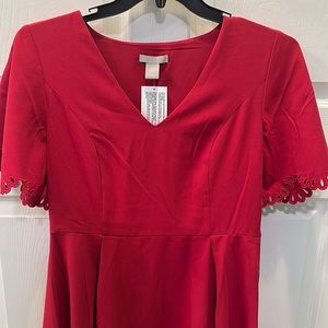 NWT H&M Red Lace Detail Party Dress